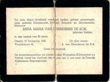 1942 Overlijden Anna Maria Dekker [1880 - 1942]   